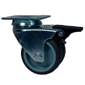 Ruedas Dobles de PVC gris