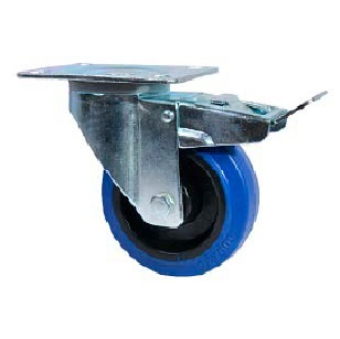 Ruedas Nylon y Goma elástica azul